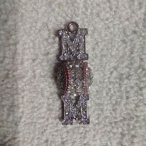 Baseball softball mom crystal pendant sports